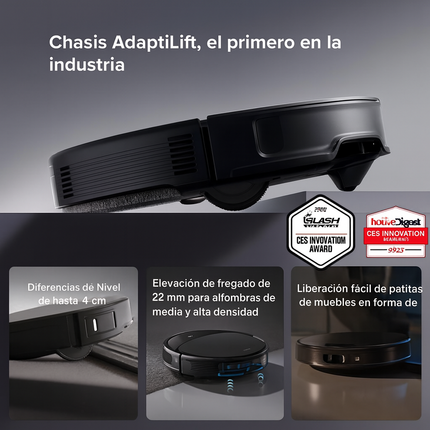 Robot Aspiradora CleanUp Inteligente con Sensor Anticaída, Aspira, Barre y Pasa el Trapo + Repuesto de Accesorios