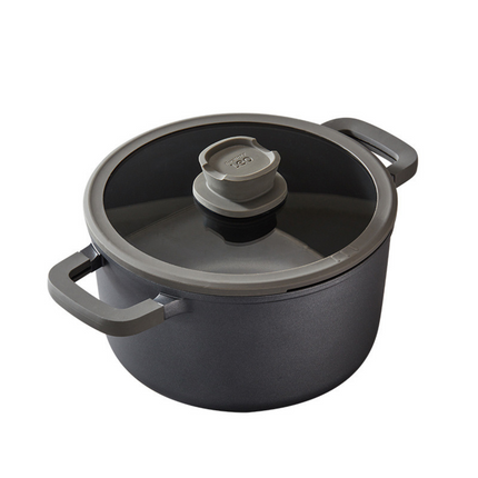 Conjunto Completo de Cocina con Triple Capa de Acero Inoxidable, Tapa de Vidrio y Tecnología Antiadherente