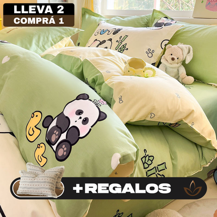 Juego de Cama Completo Luna Estampado en Algodón y Poliéster