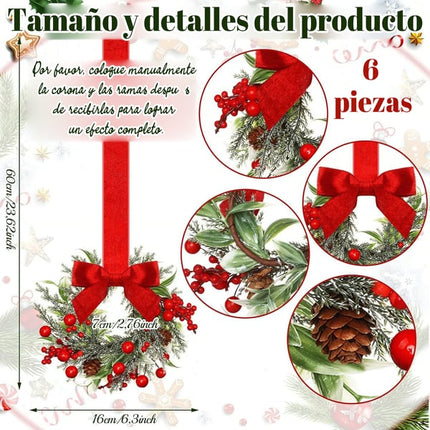 Mini Guirnaldas Navideñas para Alacenas y Muebles – Set de 6 Decoraciones Navideñas
