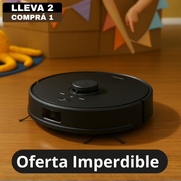 Robot Aspiradora CleanUp Inteligente con Sensor Anticaída, Aspira, Barre y Pasa el Trapo + Repuesto de Accesorios