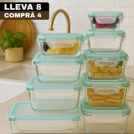 Recipientes Herméticos de Vidrio Templado